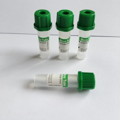 8*45mm 리?? 헤파린 미니 튜브 파이프와 함께 녹색 마이크로 비 진공 튜브