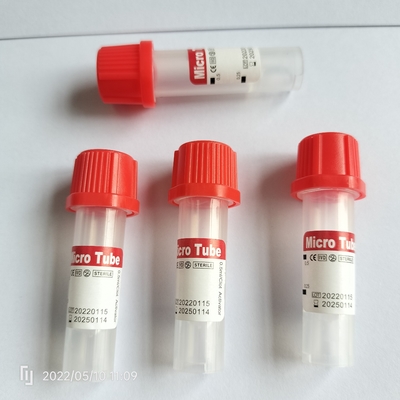 첨가물 없음 빨간색 미니 튜브 0.5ml 소아 혈액 수집 튜브