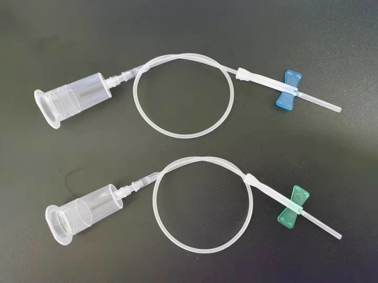 혈액 검사 녹색 나비 바늘 나비 날개 달린 주입 세트 21g 22g 23g
