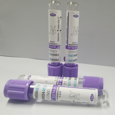 한 개의 사용 K2 EDTA 배큐테이너는 상부 실험실 관 13×75mm 사이즈를 자줏빛으로 만듭니다