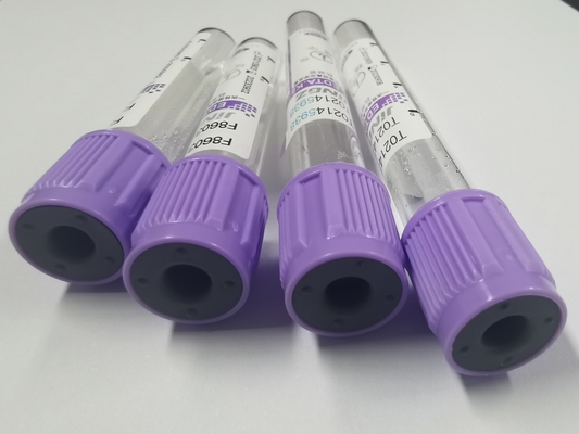 한 개의 사용 K2 EDTA 배큐테이너는 상부 실험실 관 13×75mm 사이즈를 자줏빛으로 만듭니다