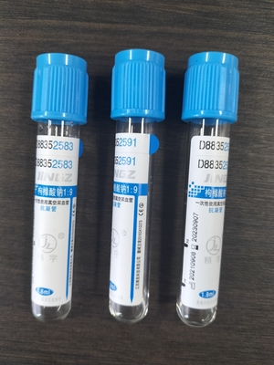 블루 나트륨 시트라트 혈액 수집 튜브 1.8ml-4.5ml