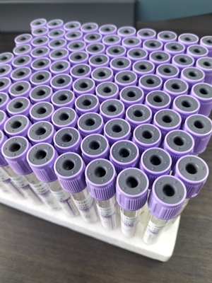 CE 승인 K2 EDTA 튜브 보라색 상단 캡 의료 혈액 수집 튜브 타입 1ml-10ml
