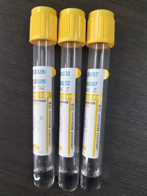 의학적 젤과 응고 활성제 금색 혈액 샘플링 튜브 CE 2ml-10ml