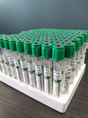 녹색 캡 2ml-10ml 나트륨 헤파린 튜브 의학적 혈액 수집 시험 튜브