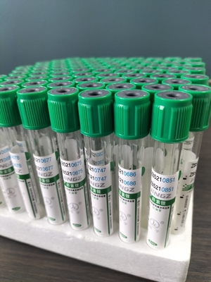 녹색 캡 2ml-10ml 나트륨 헤파린 튜브 의학적 혈액 수집 시험 튜브