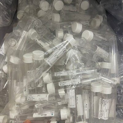 실험실 표본 운송을 위한 백색 캡 평면 시험관 10ml 16*100mm
