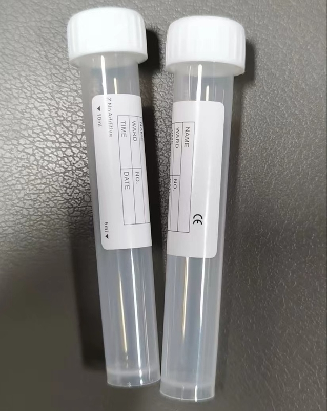 실험실 표본 운송을 위한 백색 캡 평면 시험관 10ml 16*100mm